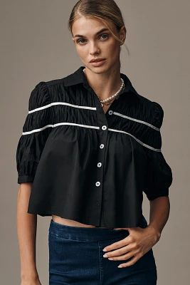 The Leandra Shirred Yoke Blouse by Maeve