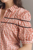 The Leandra Shirred Yoke Blouse by Maeve: Striped Hearts Edition