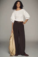 By Anthropologie Drop Shoulder Puff-Sleeve Fitted Blouse