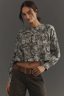 By Anthropologie Relaxed Long-Sleeve Swing Blouse