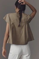 By Anthropologie Short-Sleeve Trapeze Blouse