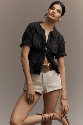 The Keira Tuxedo-Front Blouse by Pilcro