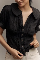 The Keira Tuxedo-Front Blouse by Pilcro