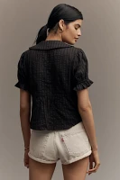 The Keira Tuxedo-Front Blouse by Pilcro