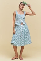 Maeve Square-Neck Button-Front Tank