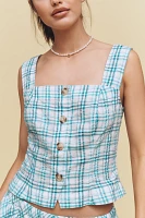 Maeve Square-Neck Button-Front Tank