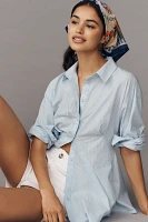 Maeve Long-Sleeve Waisted Buttondown Shirt