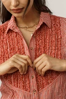 Pilcro Pintuck Half-Sleeve Buttondown Shirt