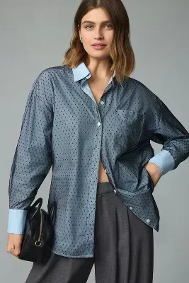 The Bennet Buttondown Shirt by Maeve: Tulle Overlay Edition