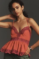 By Anthropologie Crafted Lace Babydoll Cami