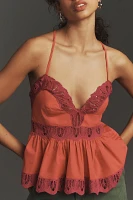 By Anthropologie Crafted Lace Babydoll Cami