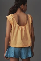 By Anthropologie Ruched Low-Back Top