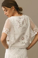 By Anthropologie Boxy Lace Blouse