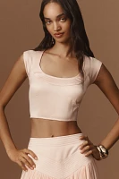 By Anthropologie Scoop-Neck Silky Crop Top