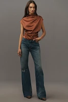 By Anthropologie Mock Neck Draped Blouse