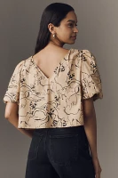 Maeve Puff-Sleeve Swing Blouse