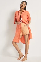 Relaxed Buttondown Linen Tunic