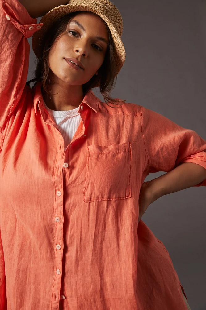 Relaxed Buttondown Linen Tunic