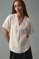 Pilcro Linen Henley Surf Shirt