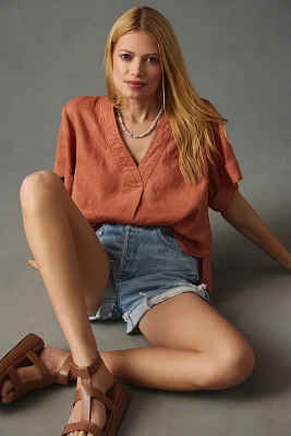 Pilcro Linen Henley Surf Shirt