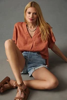 Pilcro Linen Henley Surf Shirt