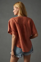 Pilcro Linen Henley Surf Shirt