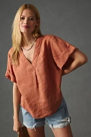 Pilcro Linen Henley Surf Shirt