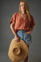 Pilcro Linen Henley Surf Shirt