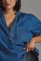 Aly Puff-Sleeve Blouse by Pilcro: Chambray Edition