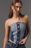 Pilcro Strapless Denim Corset Top