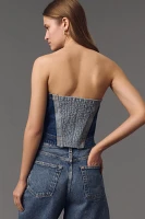 Pilcro Strapless Denim Corset Top