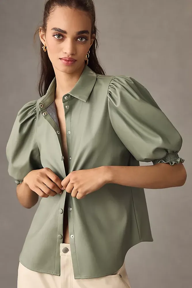 Bershka Faux Leather Blouse With Puffed Sleeves, 5 Huge Spring Trends You  Can Shop for $50 or Less