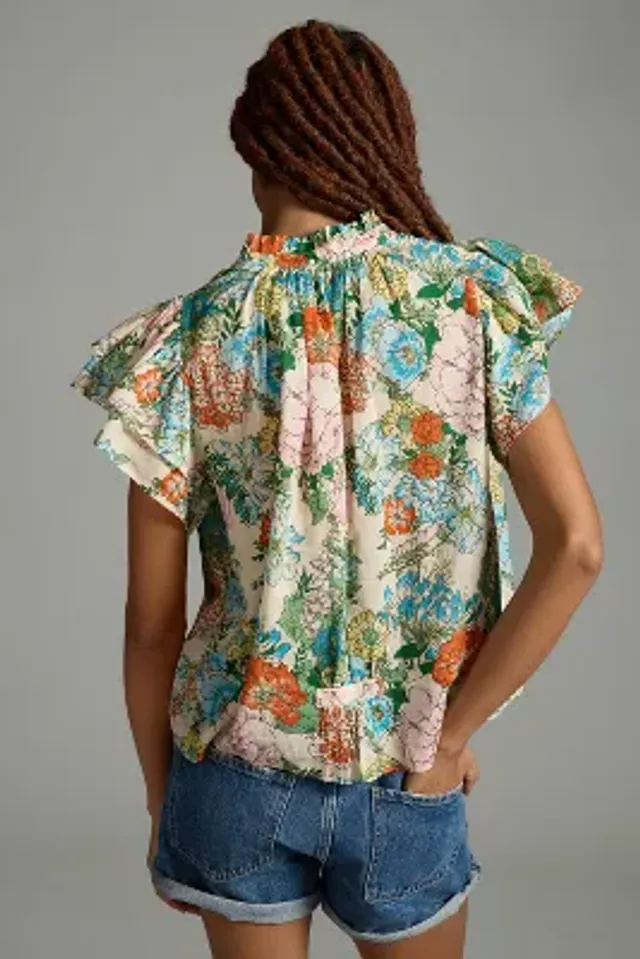 Birds of Paradis by Trovata Clover Flutter-Sleeve Blouse