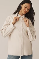 AGOLDE Aylin Faux-Leather Buttondown Shirt