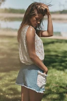 Greylin Edna Floral Eyelet Bubble Tank