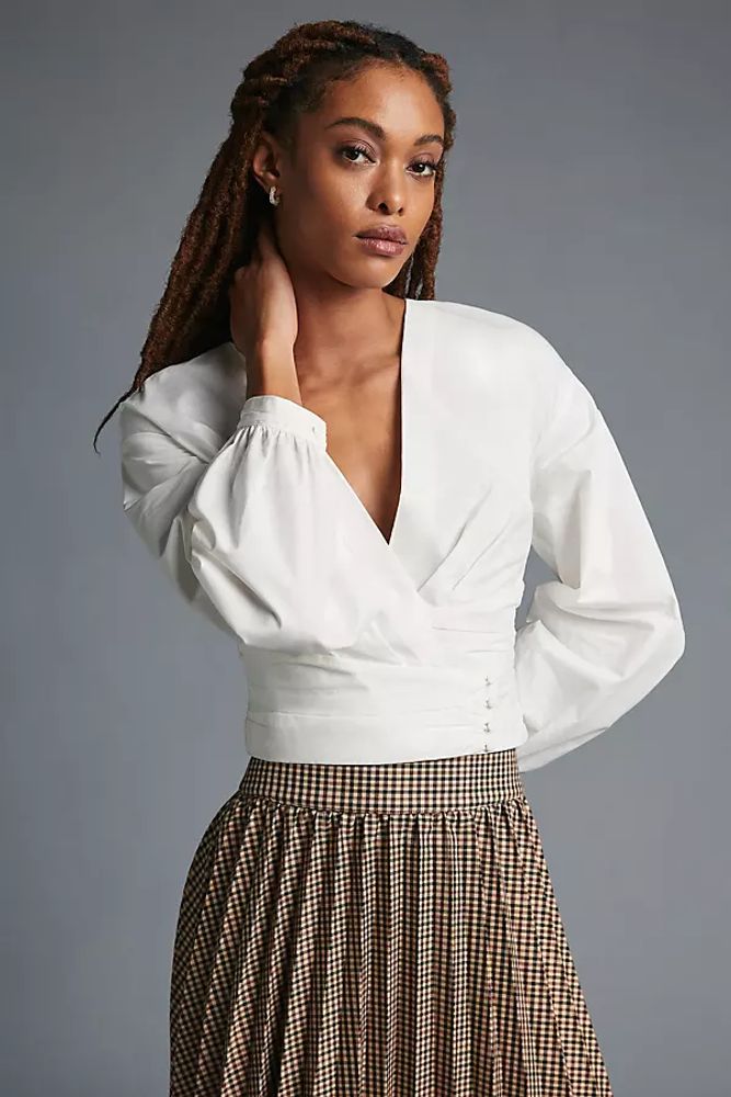 Sunday Brooklyn Wrap-Front Blouse By White | The Summit