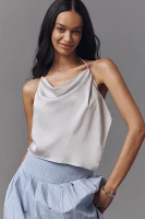 Sunday Brooklyn Cowl-Neck Satin Tank