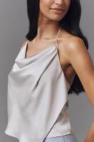 Sunday Brooklyn Cowl-Neck Satin Tank