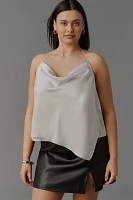 Sunday Brooklyn Cowl-Neck Satin Tank
