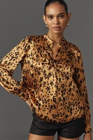 Cloth & Stone Animal Print Henley Top