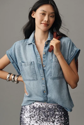 Cloth & Stone Denim Muscle Buttondown Shirt