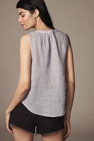 Cloth & Stone Linen Shirred-Shoulder Tank