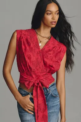 By Anthropologie Sleeveless Wrap Blouse
