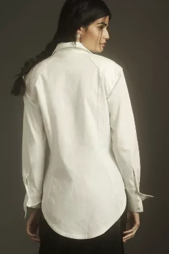 Maeve Shoulder-Detail Buttondown Shirt