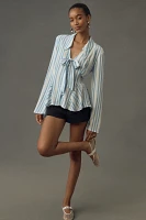 Maeve Long-Sleeve Tie-Front Blouse