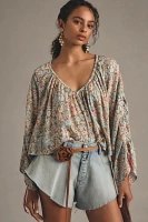 By Anthropologie Long-Sleeve Shirred Blouse