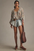 By Anthropologie Long-Sleeve Shirred Blouse