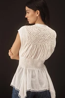 By Anthropologie Lace Hanky-Hem Top