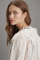 By Anthropologie Coquette Collared Sheer Blouse