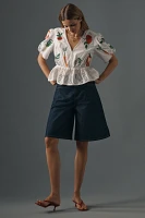 Maeve V-Neck Embroidered Veggie Blouse